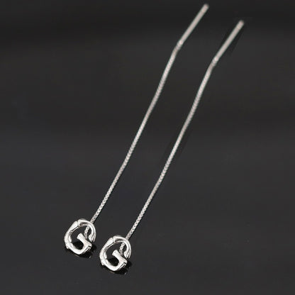 Sterling Silver  Letters Drop Earrings For Women