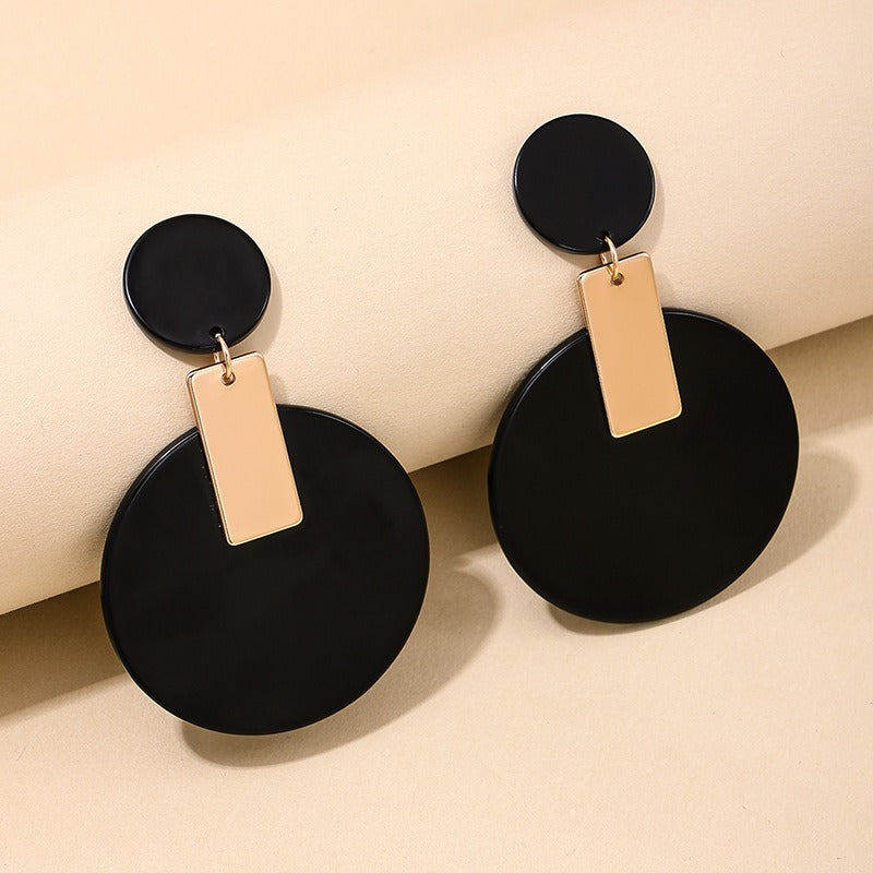 Acrylic geometric triangle circular women's earrings