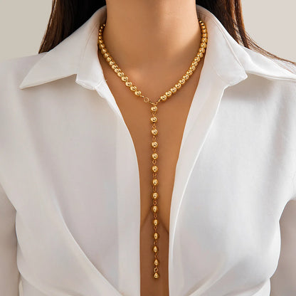 Collar Simple Imitation Pearl Fringe Long Niche Necklace