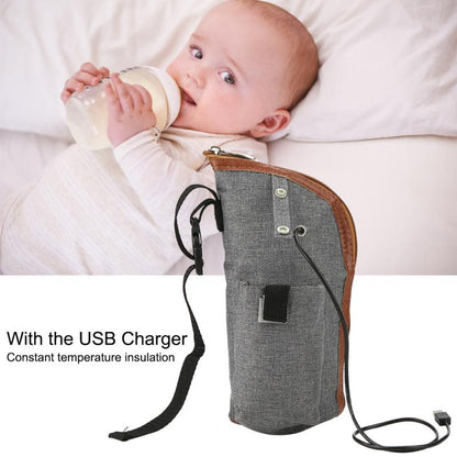 Portable Baby Warmers Bottle Holder USB Heating Bags Travel Mug Feeding Bottle