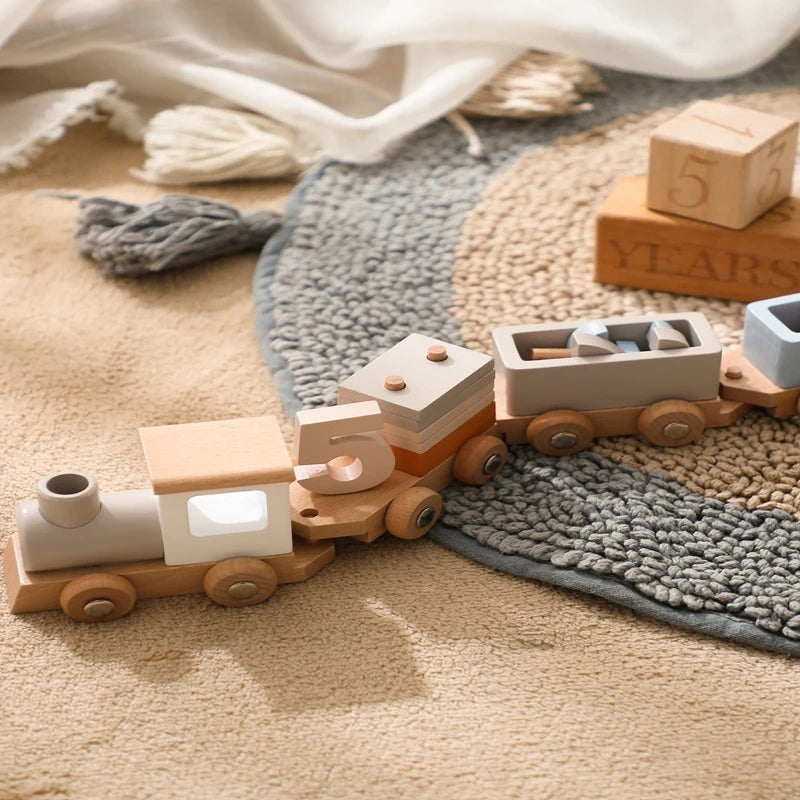 Wooden Train  Montessori Toys Baby Educational Toys