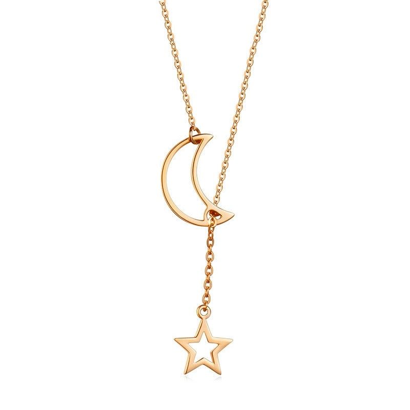 Star Moon Pendant Minimalist Necklace for Women