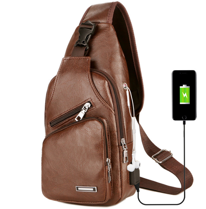 Men's Crossbody Bags Men's USB Chest Bag