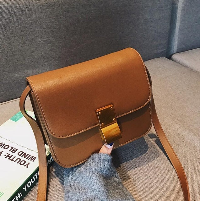 Retro Fashion Ladies Square bag   Leather Women's Handbag