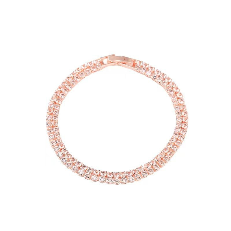 Diamond zircon couple bracelet