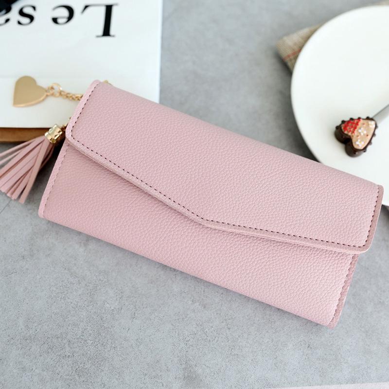 Leather Wallets Women Long Tassel Luxury Clutch