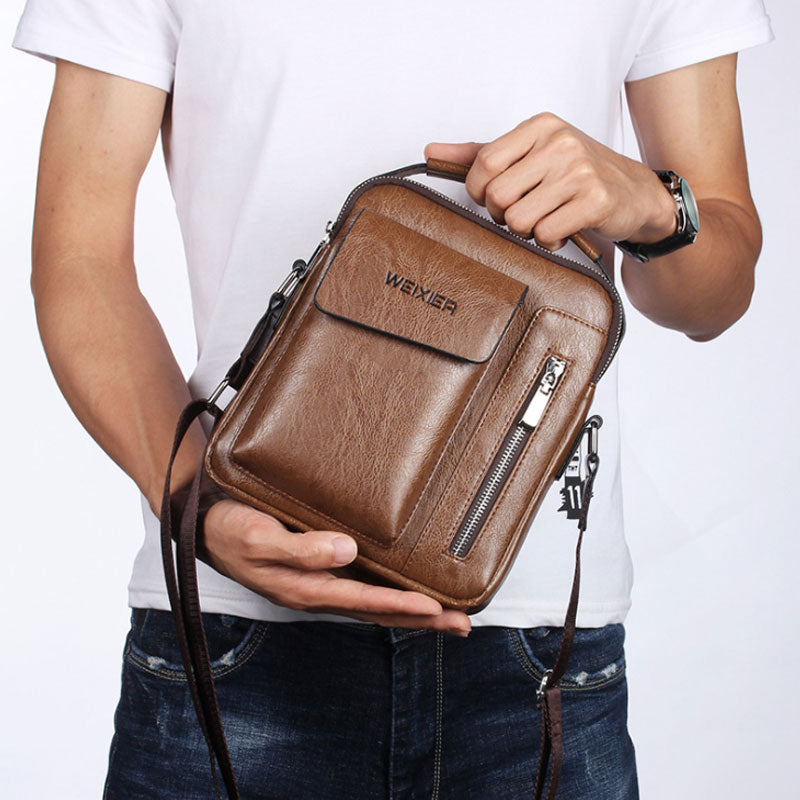 Casual Men Shoulder Bag High Quality Male Bag PU Leather Handbag