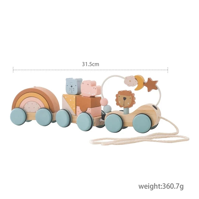 Wooden Train Toy  Montessori Toys Baby Educational Toys  Wooden