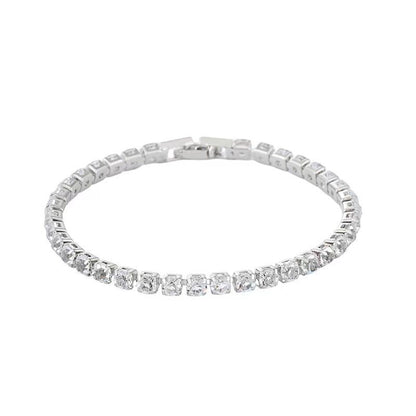 Diamond zircon couple bracelet