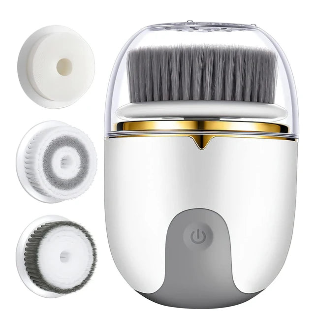 3 in 1 Ultrasonic Facial Cleanser Brush Electric Cleansing Face Brush 360 Rotate Deep