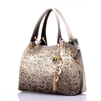 women bag  floral print shoulder bags ladies pu leather tote bag