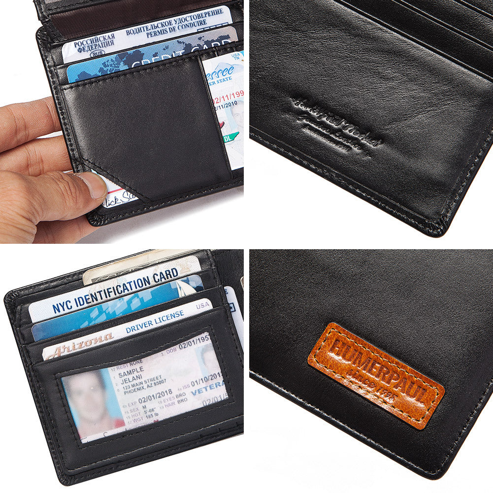 Anti-Magnetic WalletMulti Card First Layer Cowhide Men's Leather Wallet