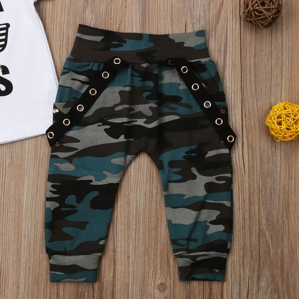 Boy Clothes Set  Short Sleeve T-Shirt Top+Pants