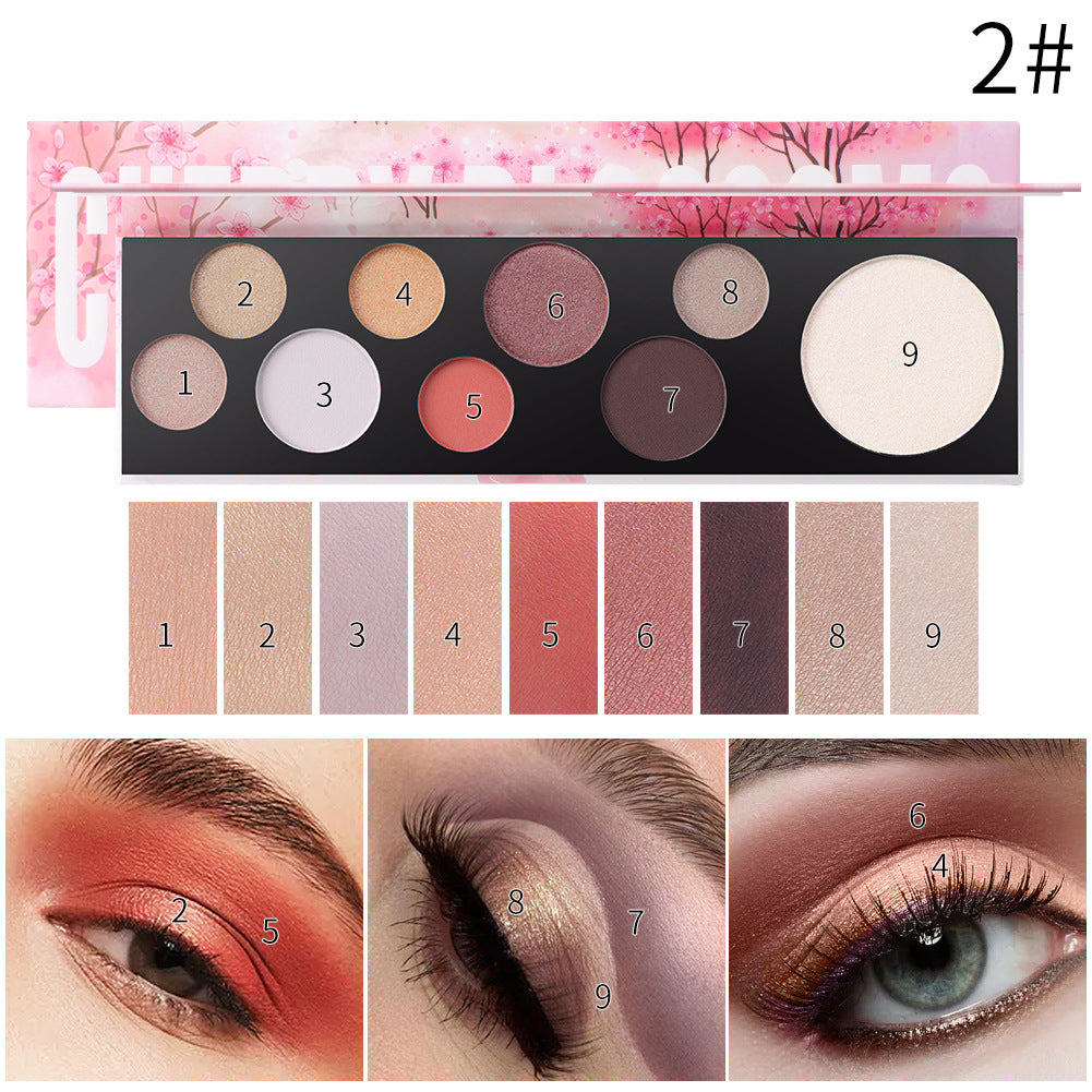 9-Color Eye Shadow Irregular Circular Bubble Eye