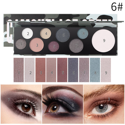 9-Color Eye Shadow Irregular Circular Bubble Eye