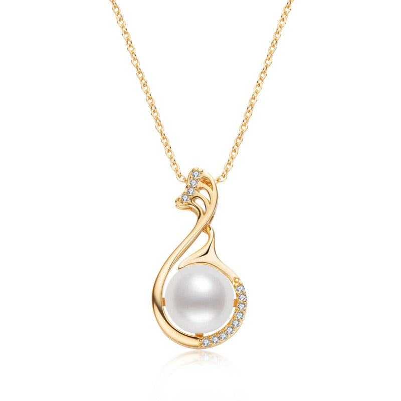 Necklace Women's Fashion and Elegance Gold Wrapped Pendant