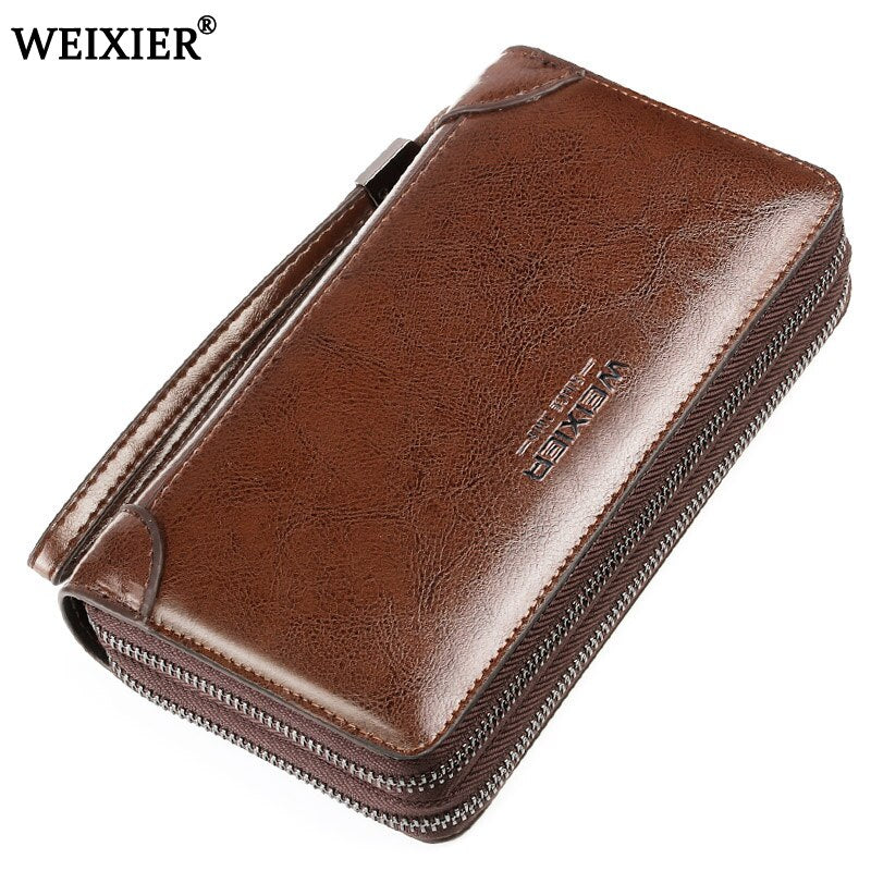 Brand Men's Wallet Men's Zipper Purse Leather