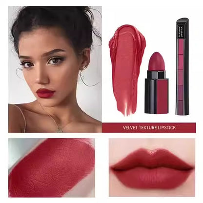 5 Colors Matte Velvet Lipstick Waterproof Sweatproof Lip Gloss Duration