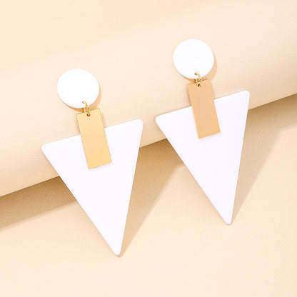 Acrylic geometric triangle circular women's earrings