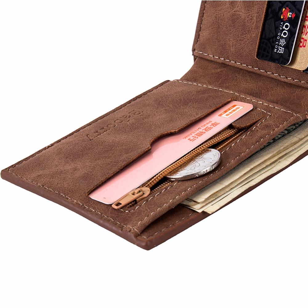 Men Wallets Mens Wallet with Coin Bag Zipper