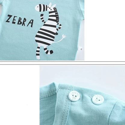 T-shirt+Shorts 2-Piece  Set Pajamas Boys Girls Cotton Casual Tracksuit