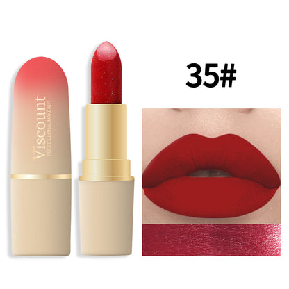 Waterproof And Durable Lipstick Velvet Fine Glitter Matte Lip