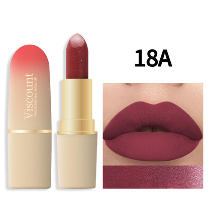 Waterproof And Durable Lipstick Velvet Fine Glitter Matte Lip