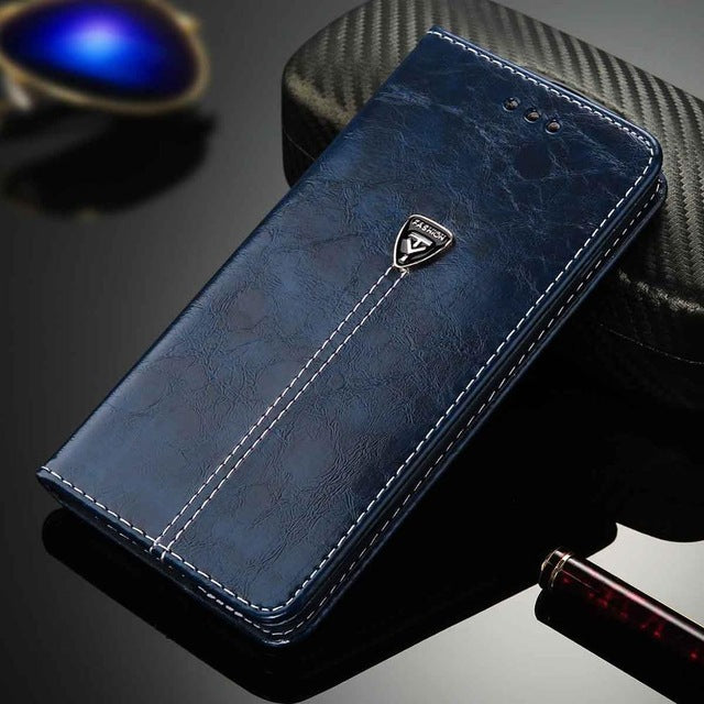 Men's Flip Leather Phone Case Wallet Card Slots Cases Cover For iPhone