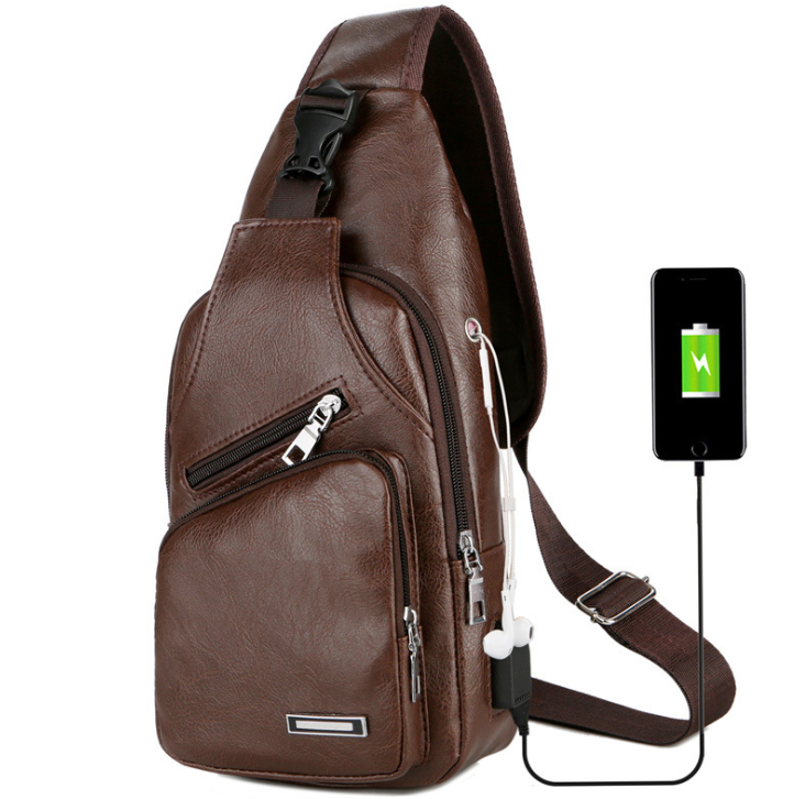 Men's Crossbody Bags Men's USB Chest Bag