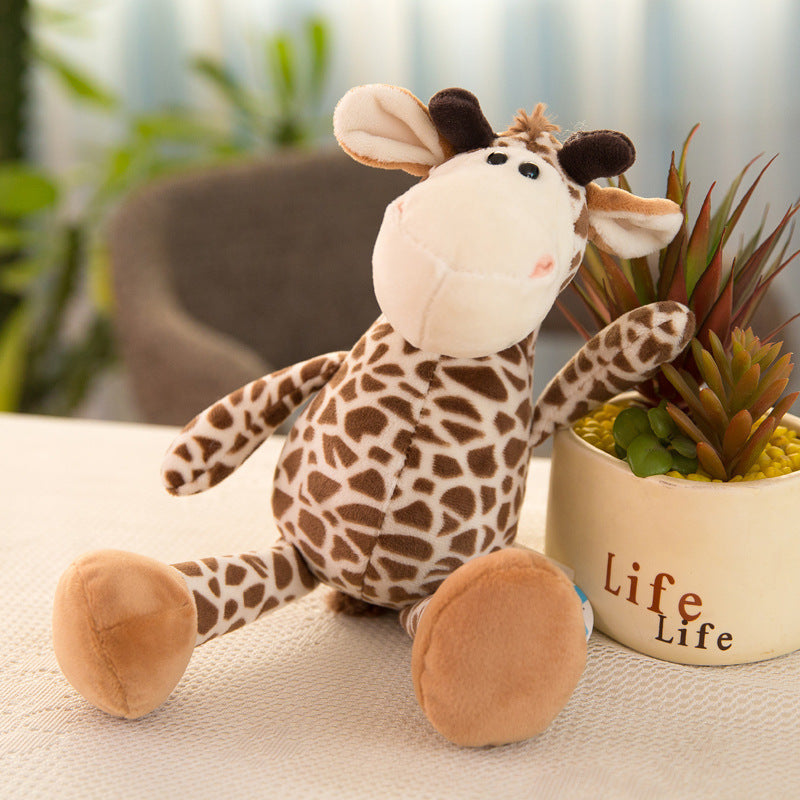 25cm Forest Animal Doll Giraffe Elephant Lion Monkey Dog Tiger Plush toy