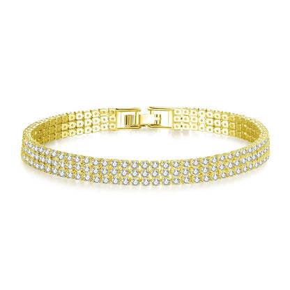 Diamond zircon couple bracelet