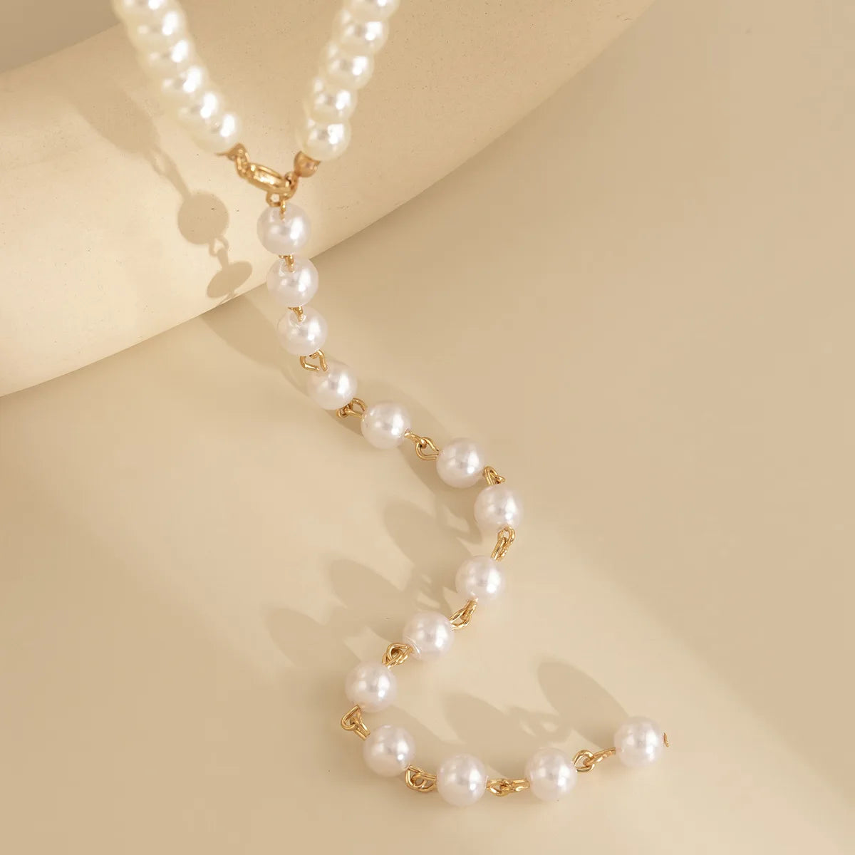 Collar Simple Imitation Pearl Fringe Long Niche Necklace