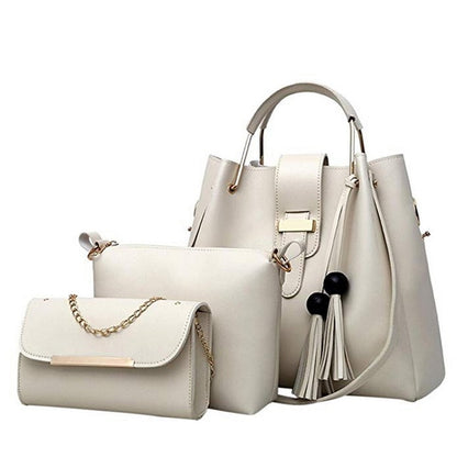 3Pcs/Sets Women Handbags Leather Shoulder Bags