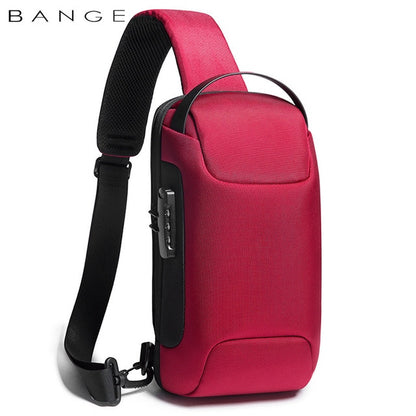 BANGE Hot Chest Bag New Anti-thief Men Crossbody Bag Waterproof Shoulder Bags USB Charging Short Trip For Male Travel Pack