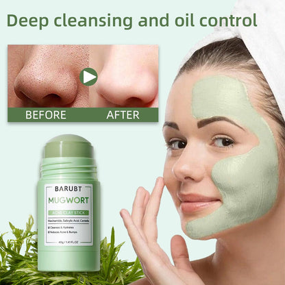 Mugwort mud mask stick deep cleansing mild blackhead repair facial care smearable mask