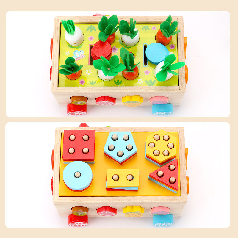 Wooden shape matching set, pole pulling radish multifunctional