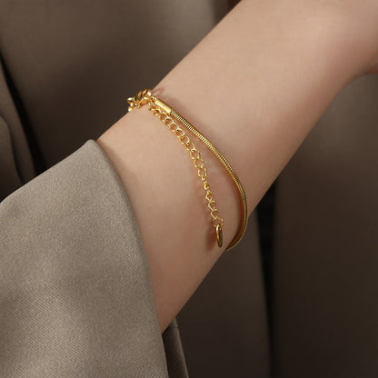 Gold-plated bracelet, simple and light luxury jewelry for women