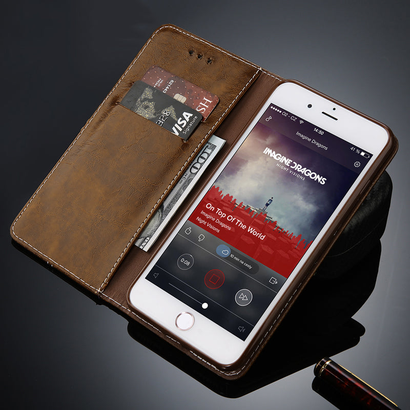 Men's Flip Leather Phone Case Wallet Card Slots Cases Cover For iPhone