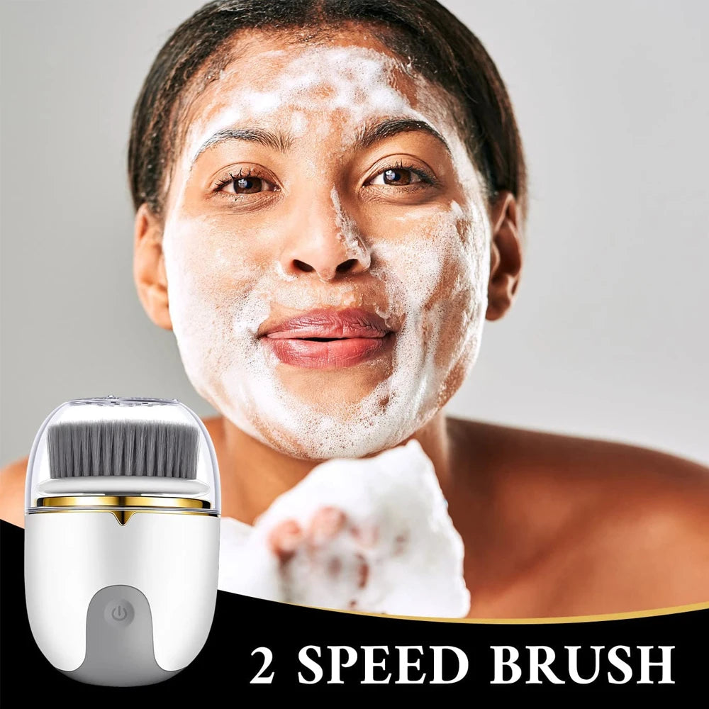 3 in 1 Ultrasonic Facial Cleanser Brush Electric Cleansing Face Brush 360 Rotate Deep