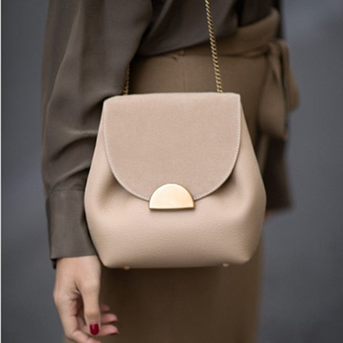 Luxury Designer Bucket Bags  Small Chain Handbags Women Leather Shoulder Bag Lady France Famous Brand