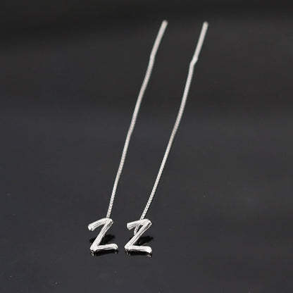 Sterling Silver  Letters Drop Earrings For Women