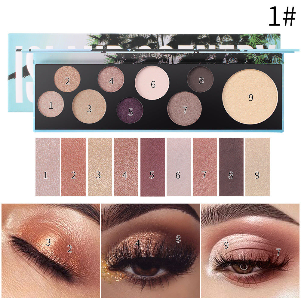 9-Color Eye Shadow Irregular Circular Bubble Eye