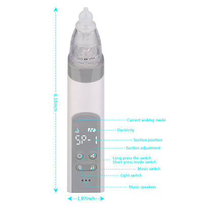 Nasal suction device charging electric nasal suction device with three levels of suction music lights baby cleaning nasal mucus