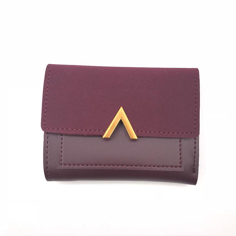 Matte Leather Small Women Wallet Luxury Brand