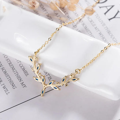 925  Silver Antler Pendant Necklace for Women