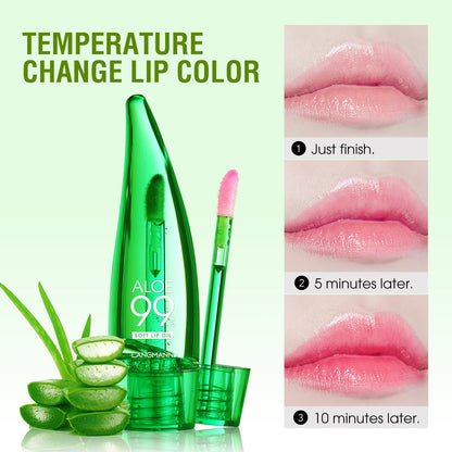 Aloe vera lip gloss, temperature-sensitive color-changing lip glaze