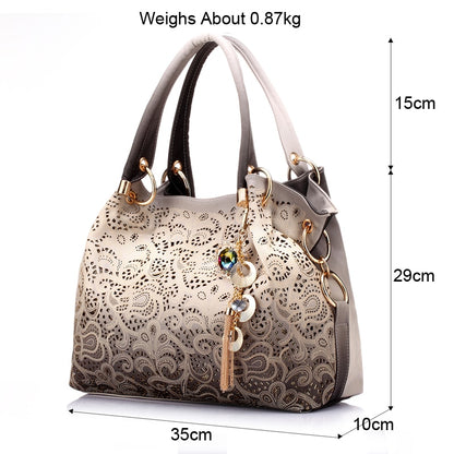 women bag  floral print shoulder bags ladies pu leather tote bag