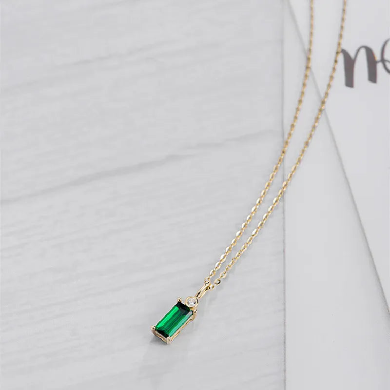 925 Sterling Silver 14K Gold Plated Emerald Green