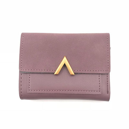 Matte Leather Small Women Wallet Luxury Brand