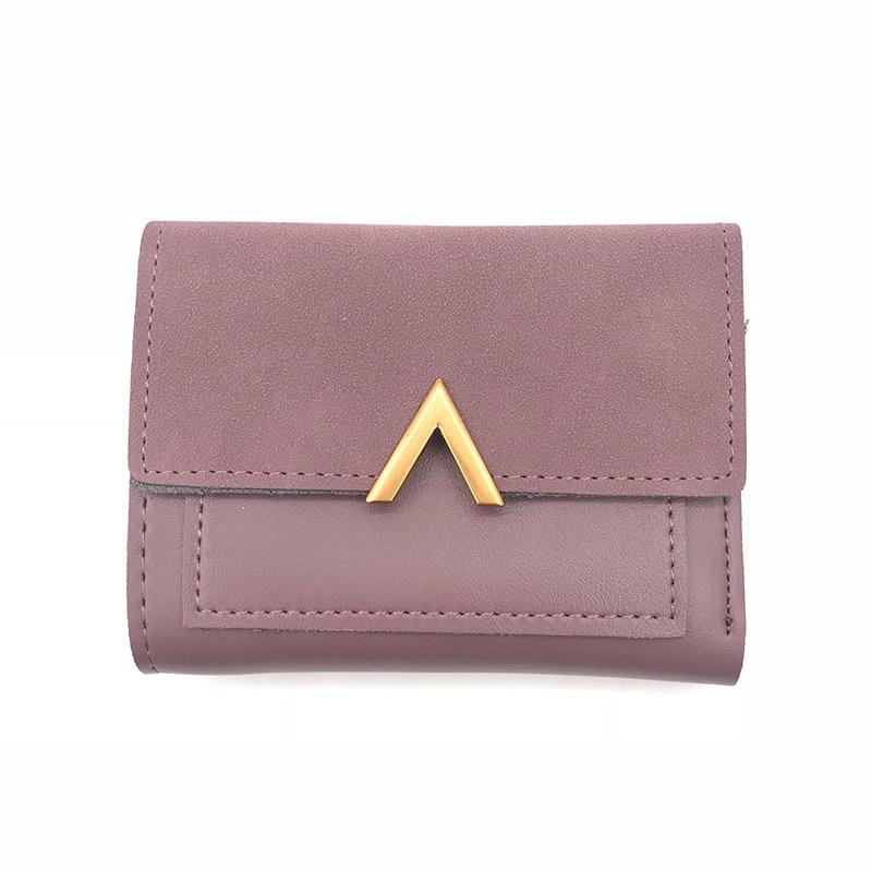 Matte Leather Small Women Wallet Luxury Brand